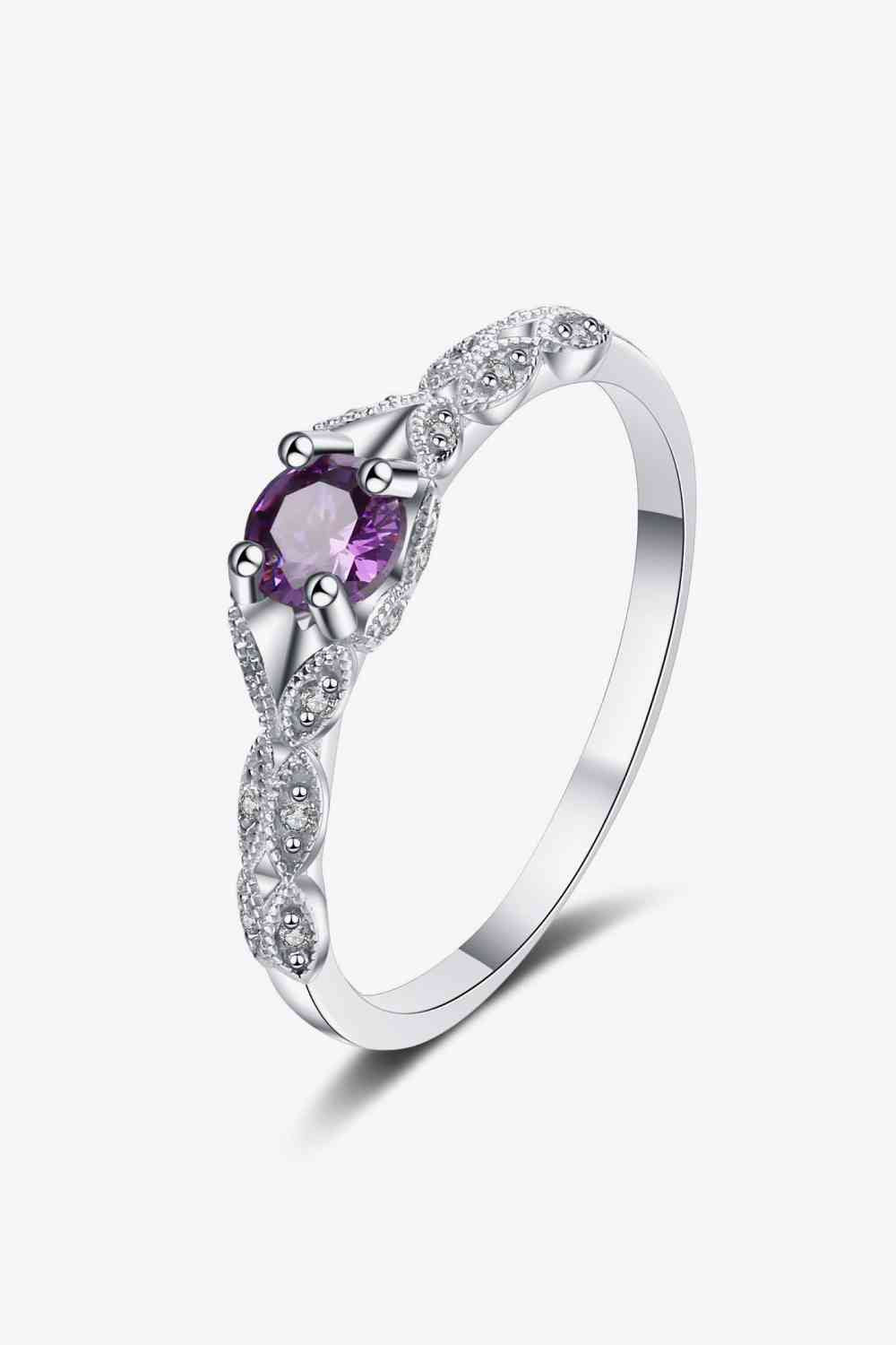 Mystic Violet: Inlaid Amethyst Ring