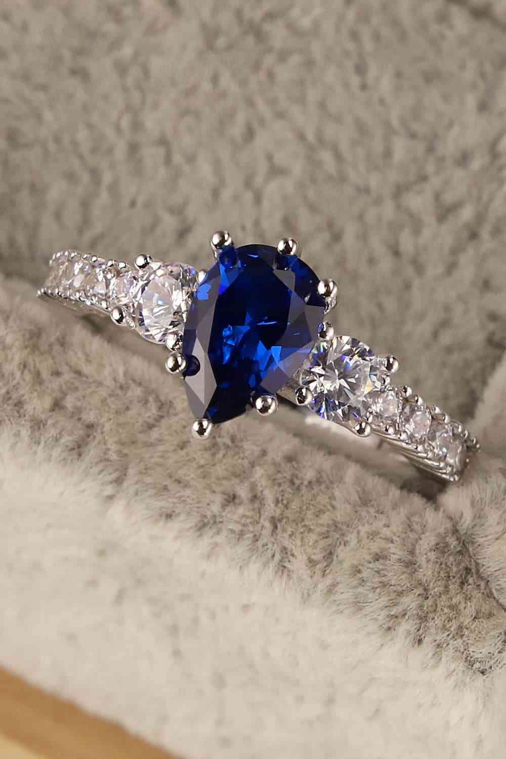 Midnight Majesty: Spinel Pear Shape Ring