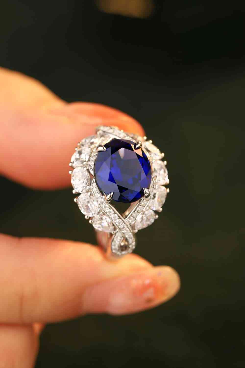 Sapphire Majesty: 5 Carat Sapphire Platinum Engagement Ring
