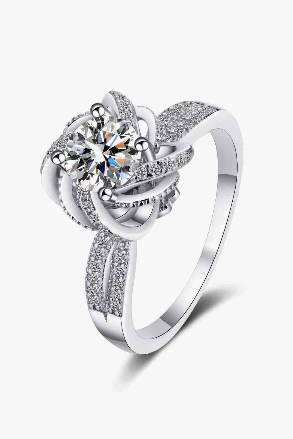 Ethereal Sparkle: 1 Carat Moissanite Ring