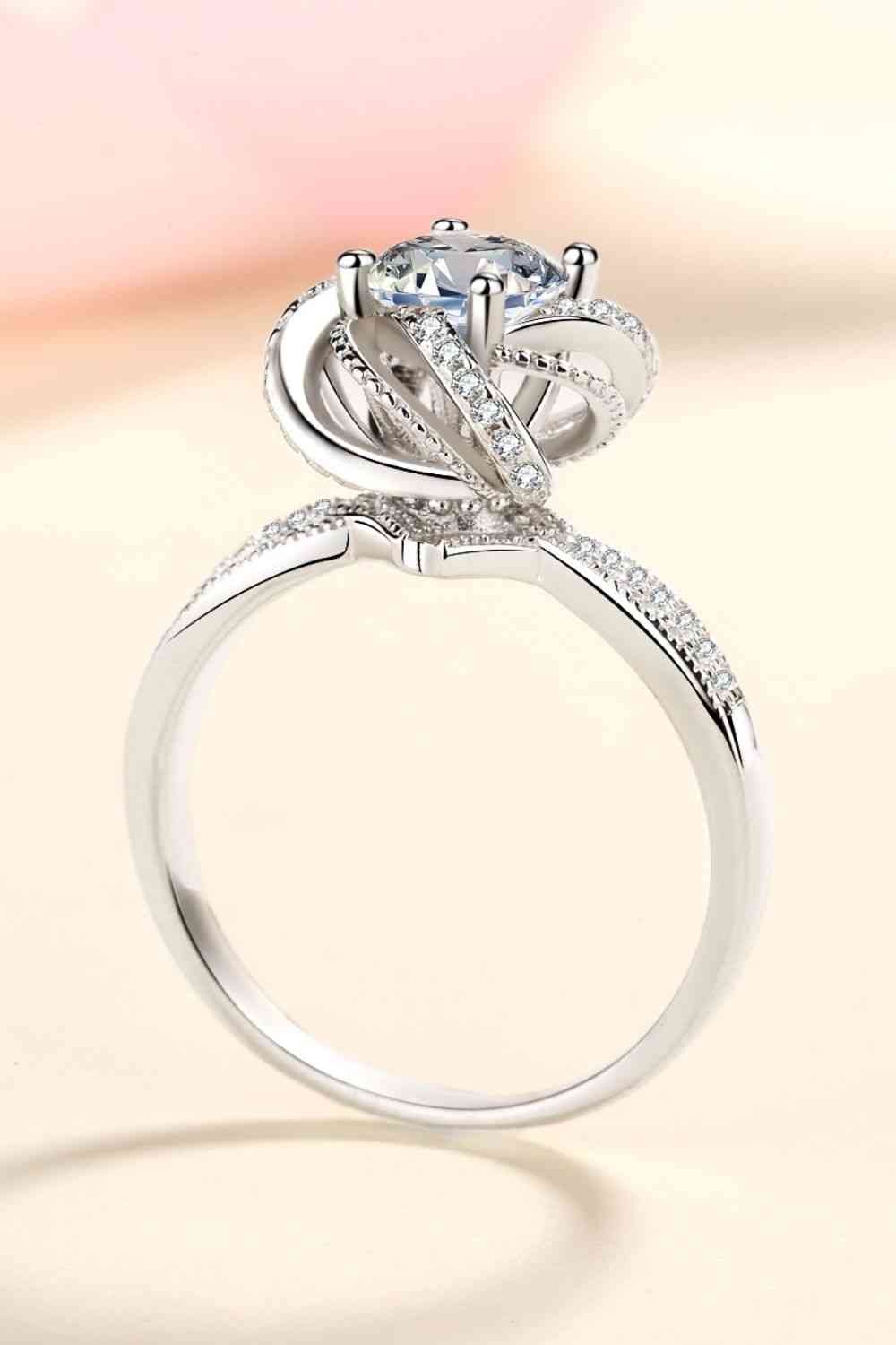 Ethereal Sparkle: 1 Carat Moissanite Ring