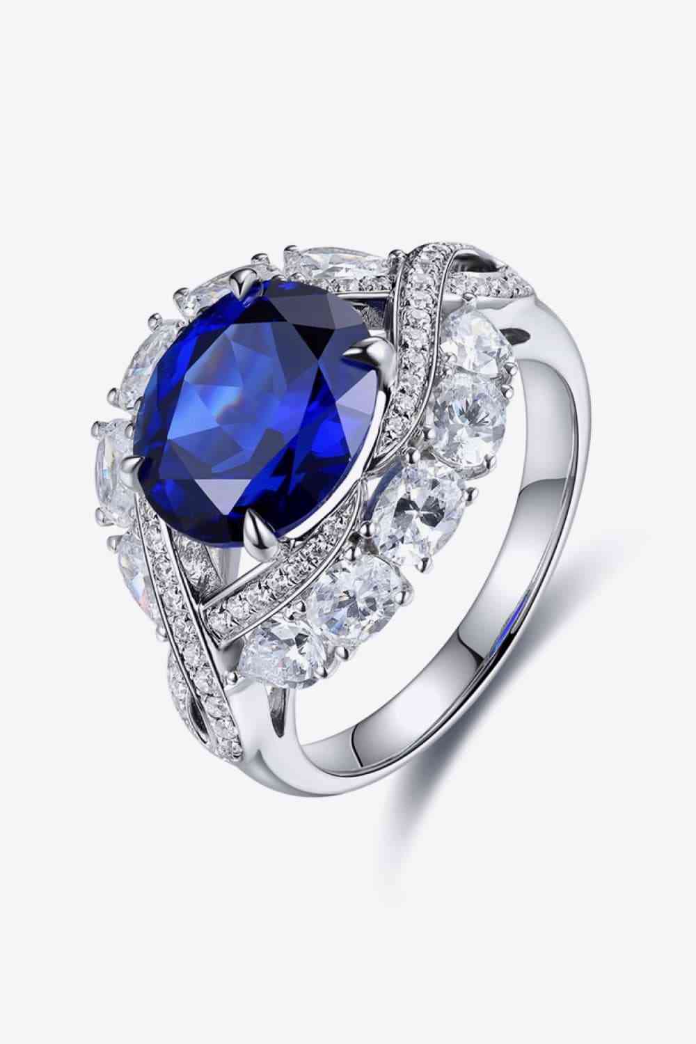 Sapphire Majesty: 5 Carat Sapphire Platinum Engagement Ring