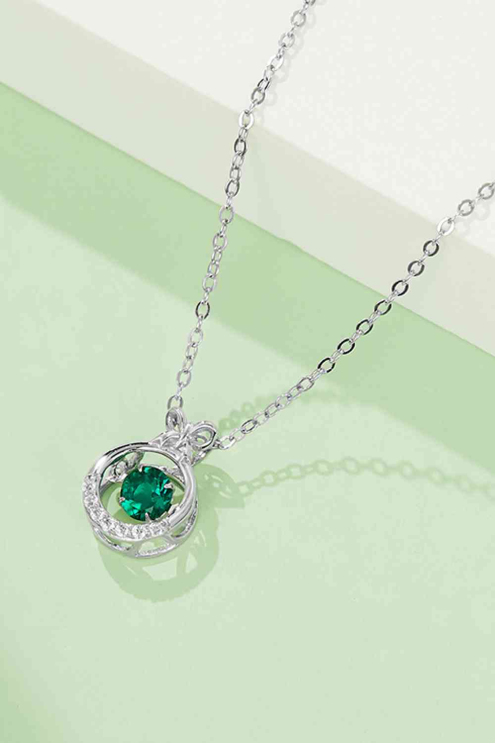 Serenity Stone: Lab-Grown Emerald Pendant