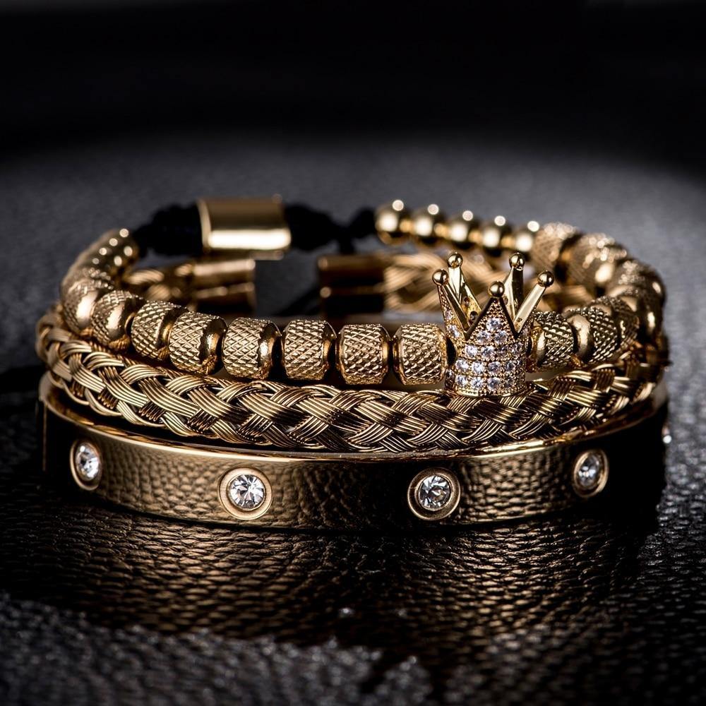 Ares Charm Gold Bracelet Set - Royal Jewlz