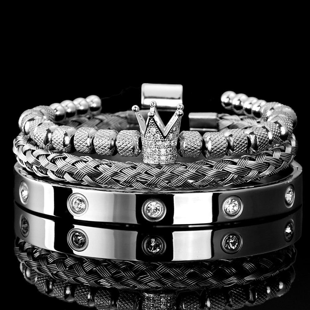 Ares Charm Silver Bracelet Set - Royal Jewlz