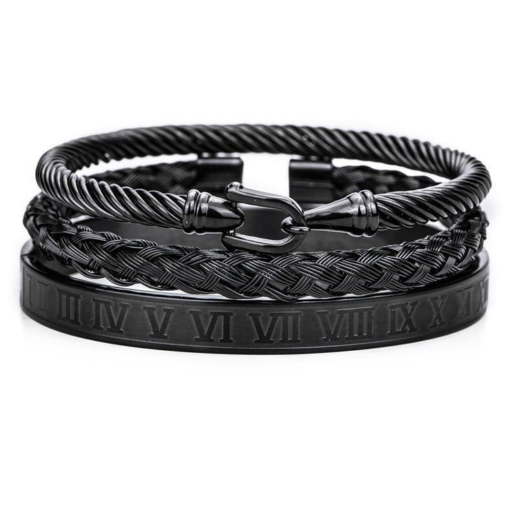 Armring Black Bracelet Set - Royal Jewlz