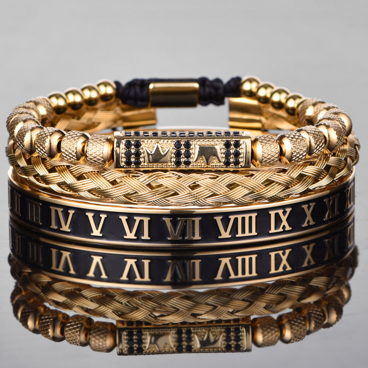 Emperors Crown Dark Gold Luxury Bracelet Sets - Royal Jewlz