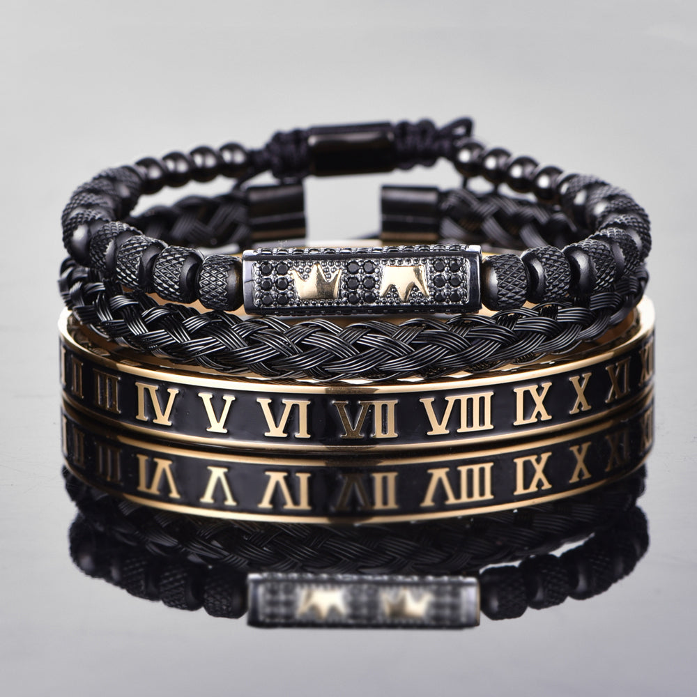 Emperors Crown Black Luxury Bracelet Sets - Royal Jewlz