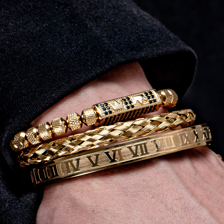 Emperors Crown Gold Luxury Bracelet Sets - Royal Jewlz