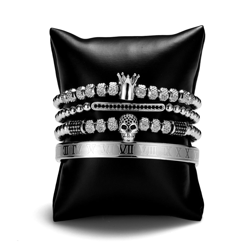 Hades Silver Luxury Bracelet Set - Royal Jewlz