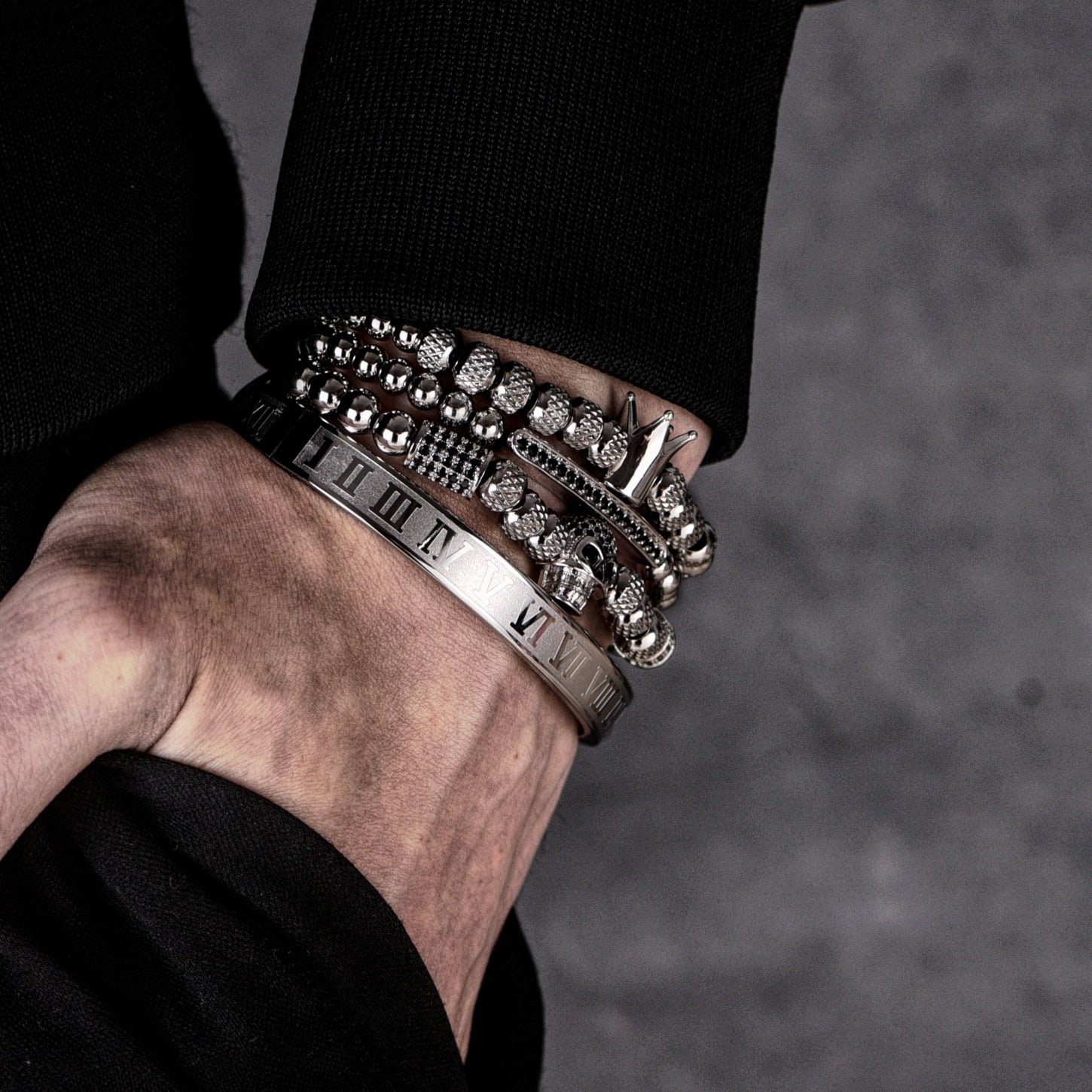 Hades Silver Luxury Bracelet Set - Royal Jewlz