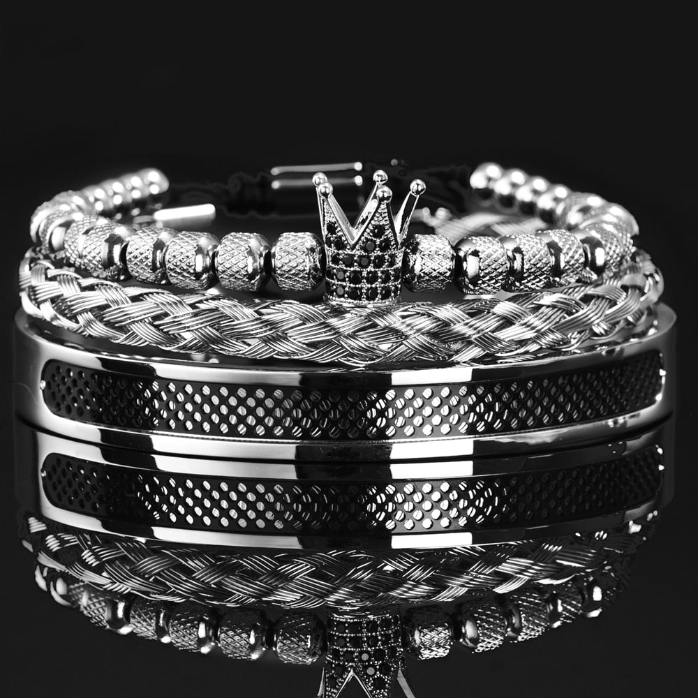 Heracles Crown Black Luxury Bracelet Set - Royal Jewlz
