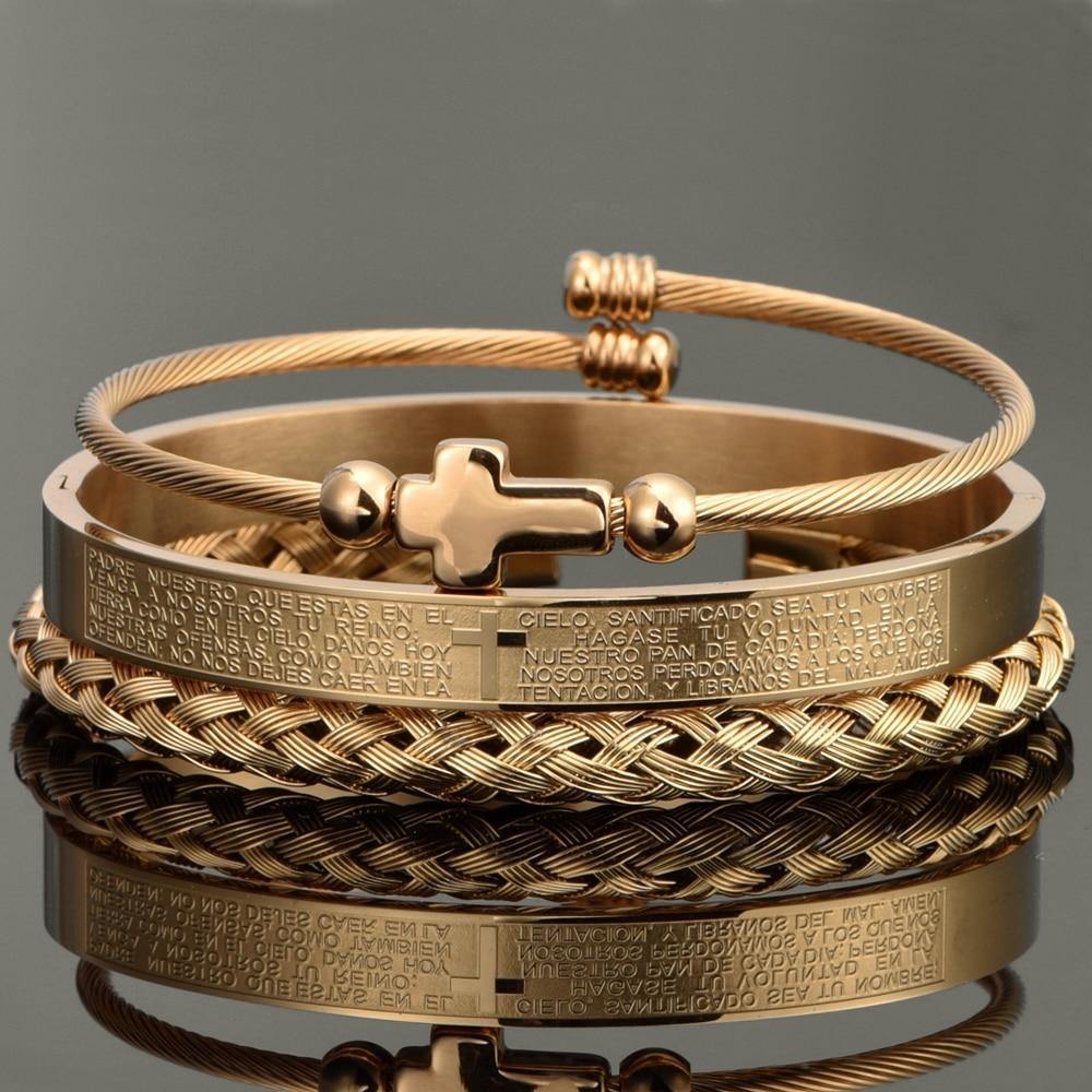 Holy Knight Gold Bracelet Set - Royal Jewlz