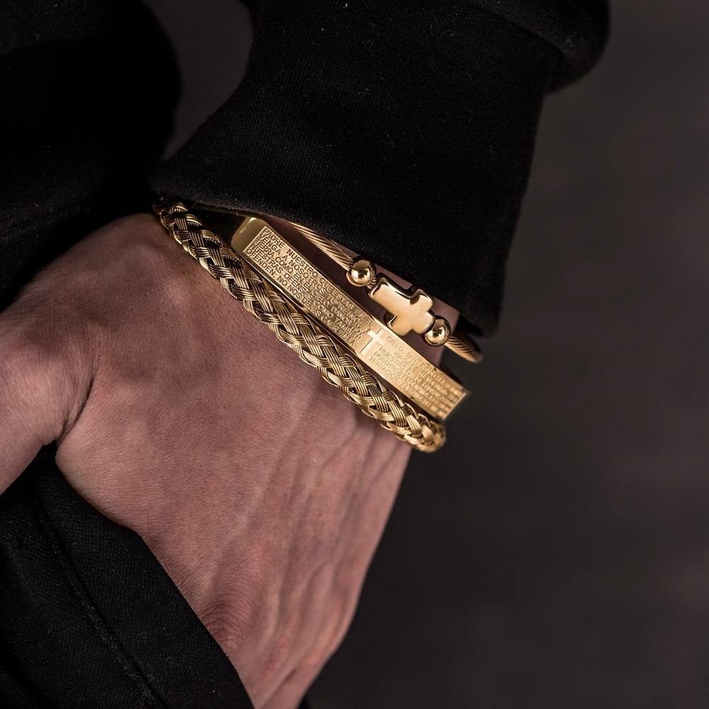 Holy Knight Gold Bracelet Set - Royal Jewlz