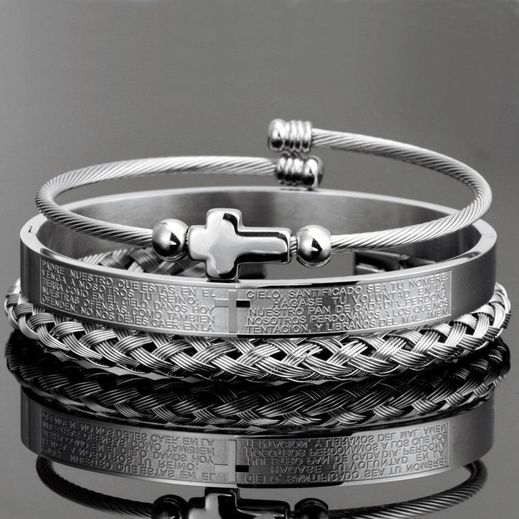 Holy Knight Silver Bracelet Set - Royal Jewlz