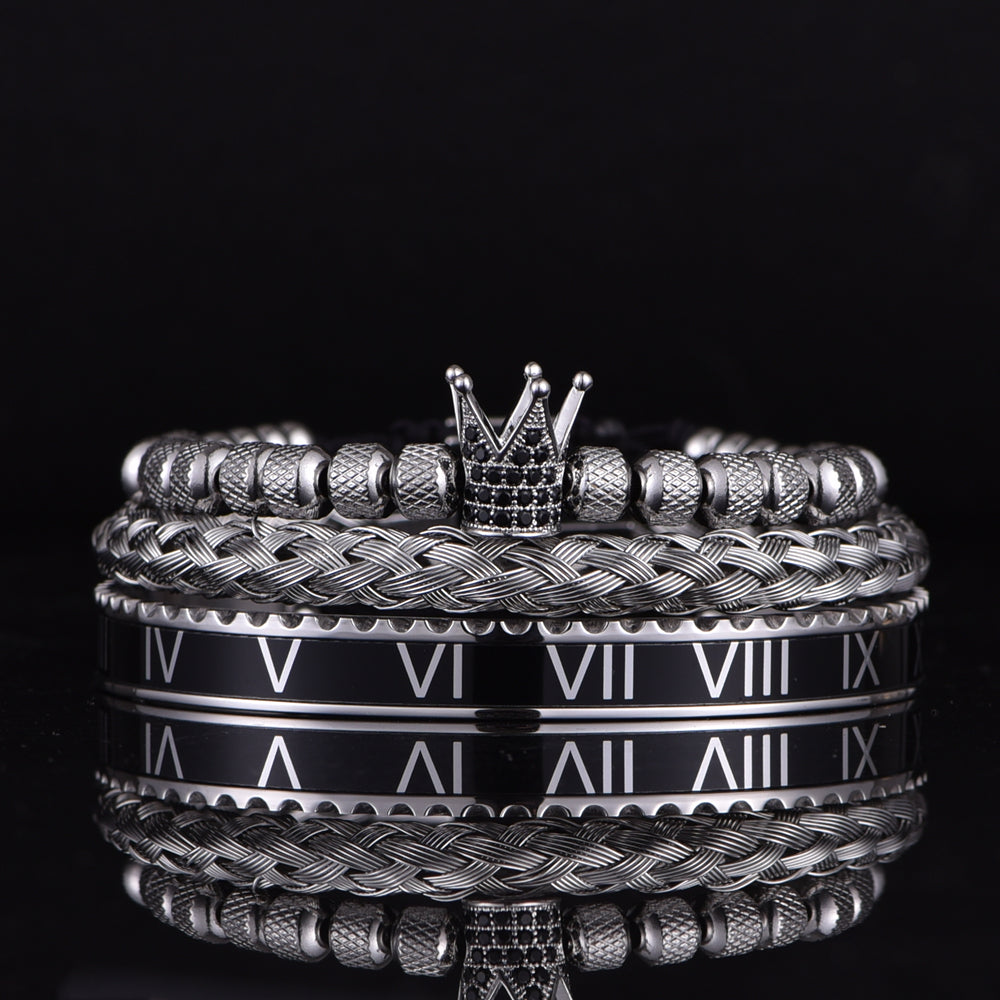 Royal Deluxe Crown Black Luxury Bracelet Sets- Royal Jewlz