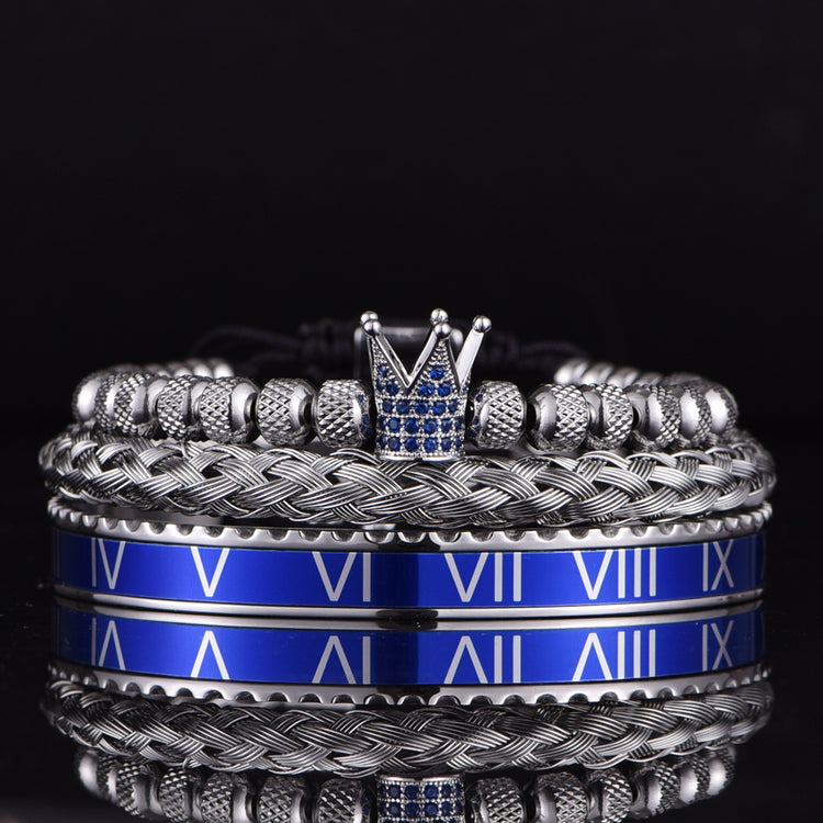 Royal Deluxe Crown Blue Luxury Bracelet Sets- Royal Jewlz