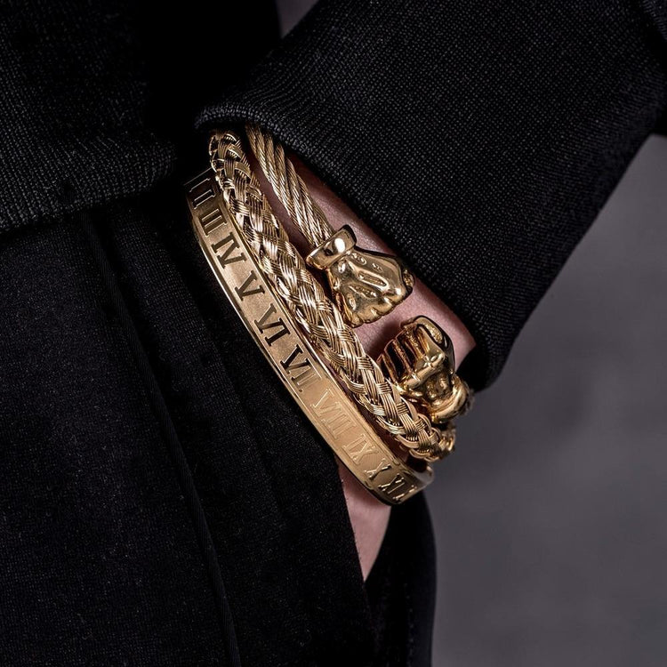Royal Fist Gold Bracelet Set - Royal Jewlz