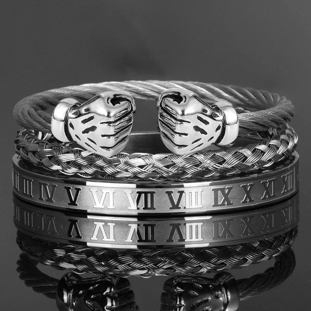 Royal Fist Silver Bracelet Set - Royal Jewlz