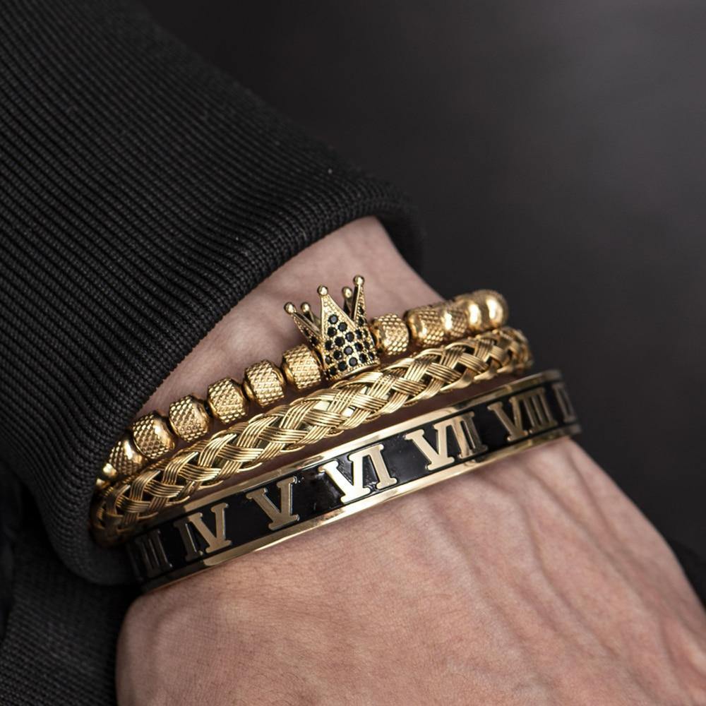 Shadow Royal Crown - Kings Bracelet - 18k gold plated - stainless steel - premium made quality - luxury bracelets - Royal Jewlz