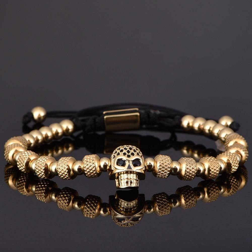 Skull Lord Gold Bracelet Set - Royal Jewlz